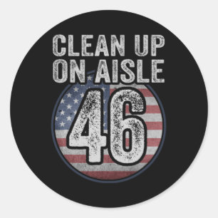 Joe Biden Trump 2024 Back America Clean Up on Aisl Runder Aufkleber