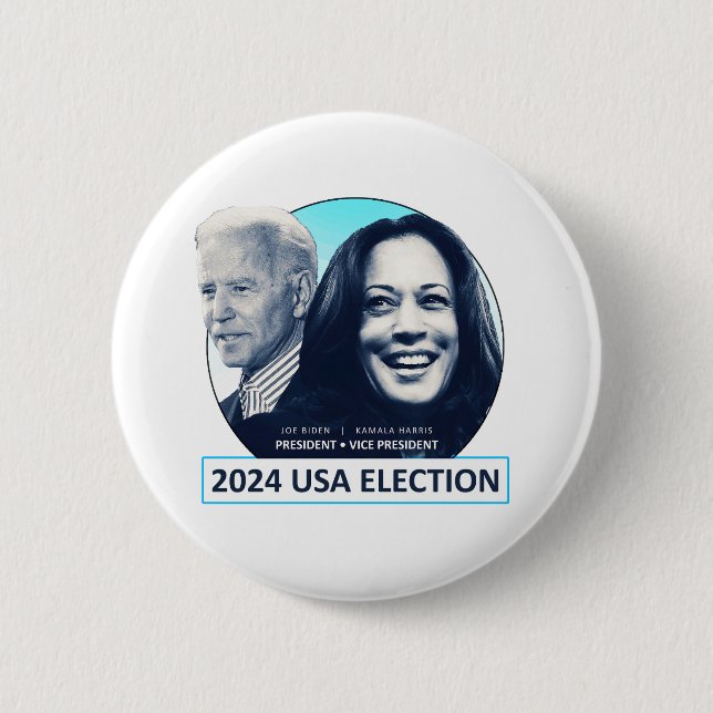 Joe Biden und Kamala Harris 2024 USA ELECTION Button (Vorderseite)
