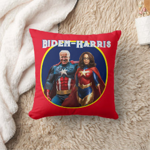 Joe Biden und Kamala Harris als Superhelden Kissen