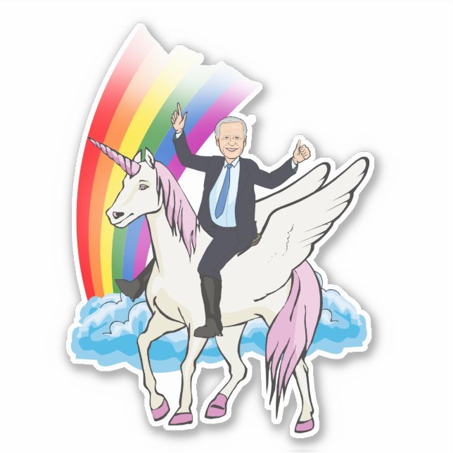 Joe Biden Unicorns & Rainbows Aufkleber (Vorderseite)