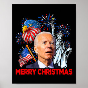 Joe Biden verwirrte Patriotic Frohe Weihnachten fü Poster