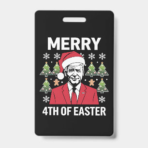 Joe Biden Weihnachts Santa Hut Frohe 4. Ostern Ausweis