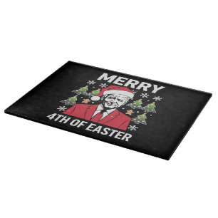 Joe Biden Weihnachts-Santa-Hut Frohe 4. Ostern  Schneidebrett