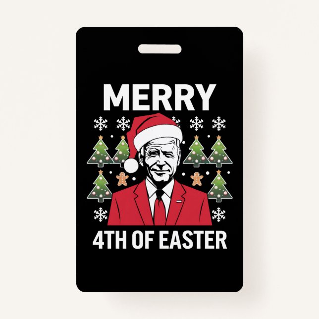 Joe Biden Weihnachtsfeier Weihnachtsmannmütze Merr Ausweis (Vorderseite)
