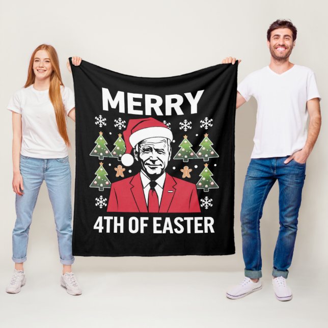 Joe Biden Weihnachtsfeier Weihnachtsmannmütze Merr Fleecedecke (Beispiel)