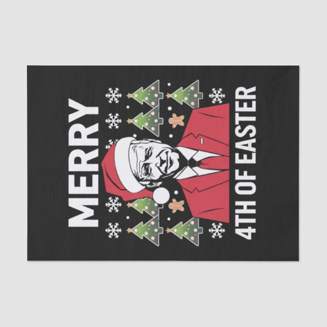 Joe Biden Weihnachtsfeier Weihnachtsmannmütze Merr Seidenpapier (Vorderseite)