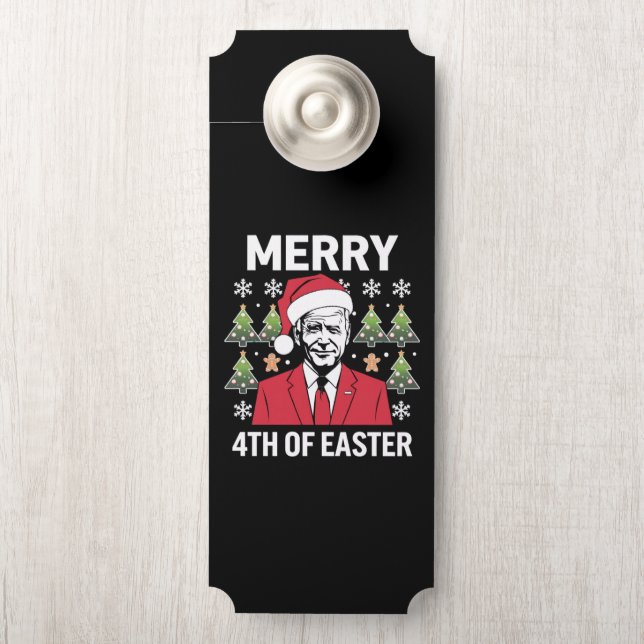 Joe Biden Weihnachtsfeier Weihnachtsmannmütze Merr Türanhänger (Auf Knauf)
