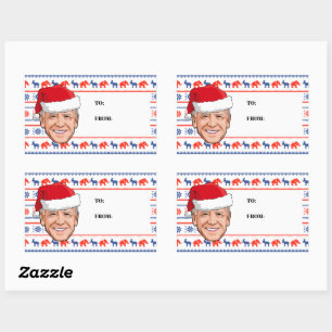 Joe Biden Weihnachtsgeschenk-Tag-Sticker Rechteckiger Aufkleber