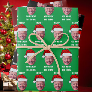 Joe Biden Weihnachtsmannmütze Sie kennen die Sache Geschenkpapier Set