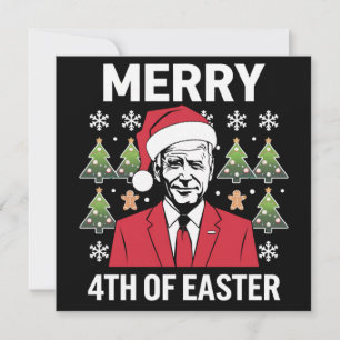 Joe Biden Weihnachtsmütze Frohe 4. Ostern