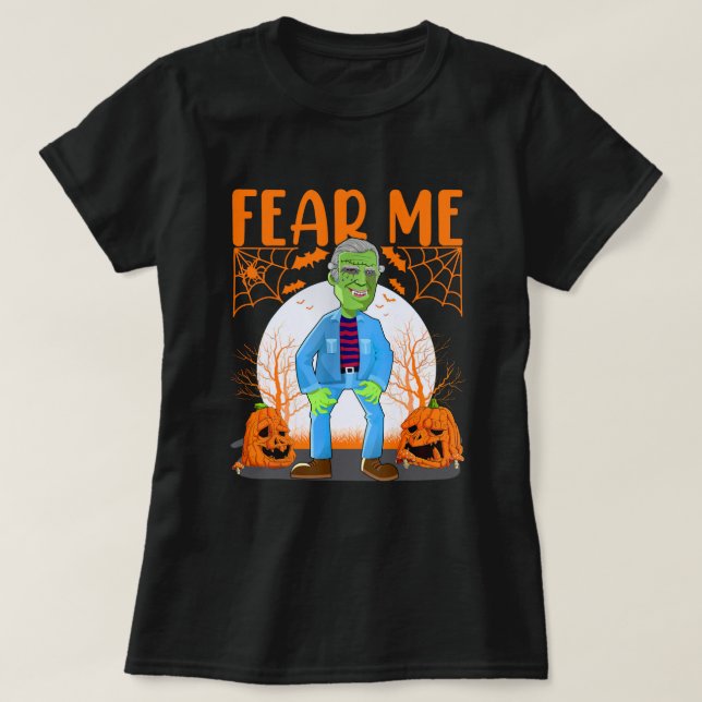 Joe Biden Zombie Fear Me Funny Halloween Anti Joe T-Shirt (Design vorne)