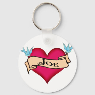 Joe - Custom Heart Tattoo T - Shirt & Gifts Schlüsselanhänger