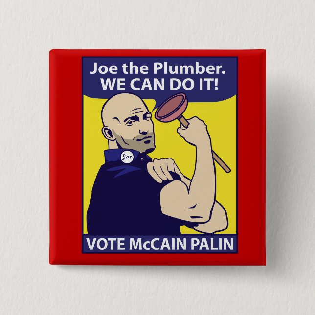 Joe der Klempner, können wir es tun Knopf Button (Vorderseite)