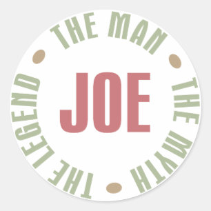 Joe der Mann der Mythos die Runder Aufkleber