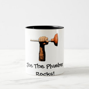 Joe die Klempner-Felsen! Zweifarbige Tasse