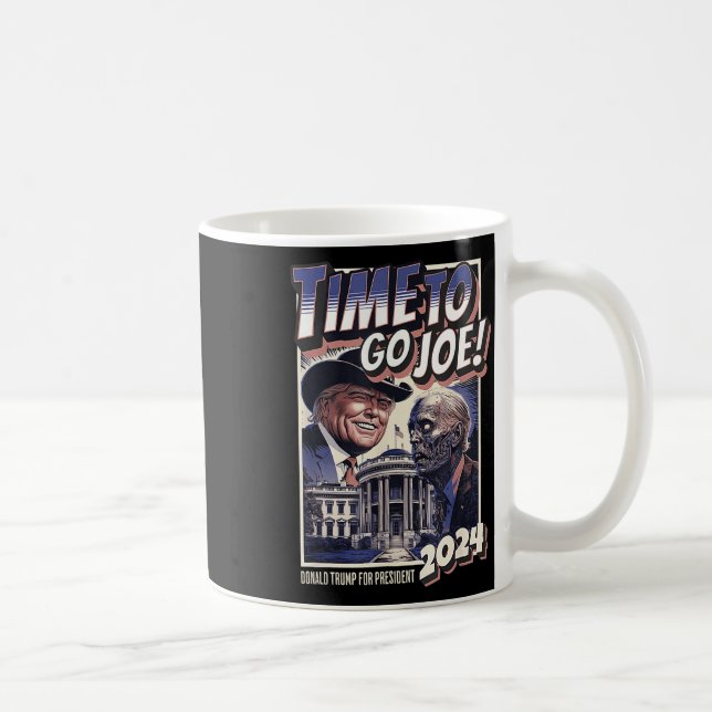 Joe Funny Pro Trump & amp: Zombie Biden 2024 Kaffeetasse (Rechts)