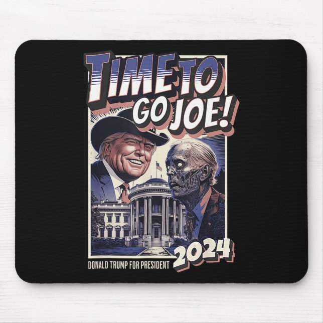 Joe Funny Pro Trump & amp: Zombie Biden 2024 Mousepad (Vorne)