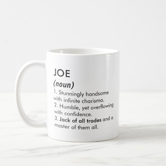 Joe name, Editable name, Custom name Kaffeetasse (Links)