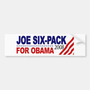 Joe Sechs-Satz für Obama 2008 Autoaufkleber