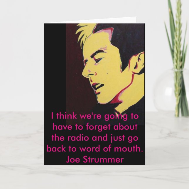 Joe Strummer La carte de voeux blanche des années  (Devant)