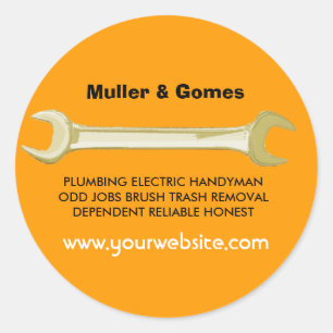 Joe The Plumber Golden Wrench Runder Aufkleber