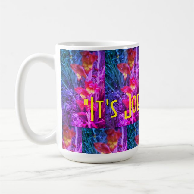 Joe Time Tasse (mit Regenbogenblumenfilter) (Links)