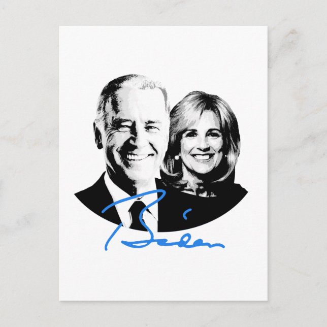Joe und Jill Biden Signature Postkarte (Vorderseite)