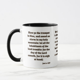 Joel 2:1 KJV Bible Verse Mug à deux tons