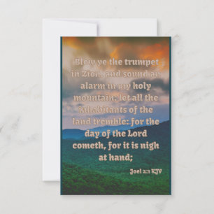 Joel 2:1 KJV Bible Verse Pic Appartement Carte de 