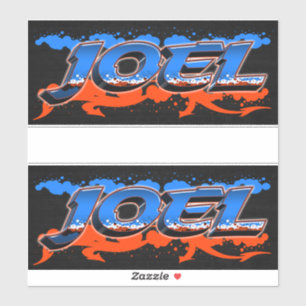 Joel Vorname Name Graffiti Aufkleber Sticker