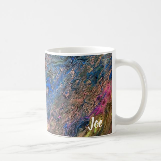 Joe's Abstrakte Art - Blue and Pink - Coffee Cups Kaffeetasse (Rechts)