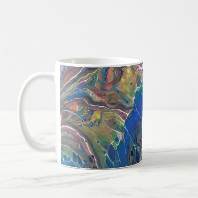 Joe's Abstrakte Kunst - Blue Butterfly - Coffee Cu Kaffeetasse (Links)