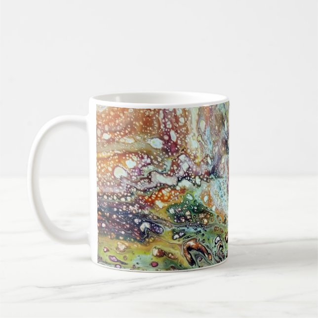 Joe's Abstrakte Kunst - Goldwaves - Kaffeekuppen Kaffeetasse (Links)
