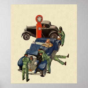 Joe's Full Service Gas Station, Vintages Geschäft Poster