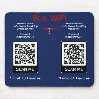 Joe's Road Trip Collins Bus WiFi-Mauspad Mousepad