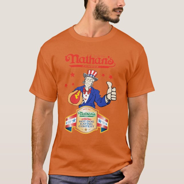 Joey Chestnut Nathans Hot Dog Eating Fourth Of Jul T-Shirt (Vorderseite)