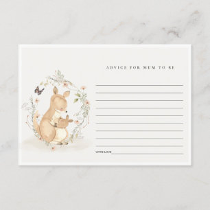 Joey Kangaroo Floral Advice for Mum Baby Shower Begleitkarte