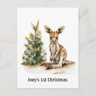 Joeys erstes Weihnachten, individuell Feiertagspostkarte
