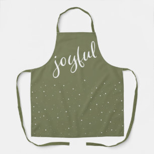 Joful Script Olive Green Einfache Weihnachtsfeiert Schürze