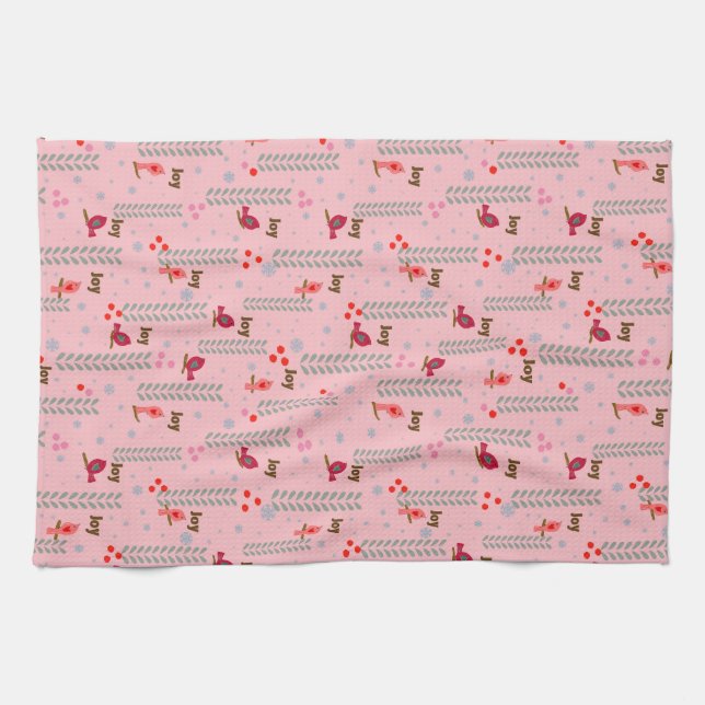 Jogeln Weihnachten - Rosa Geschirrtuch (Horizontal)
