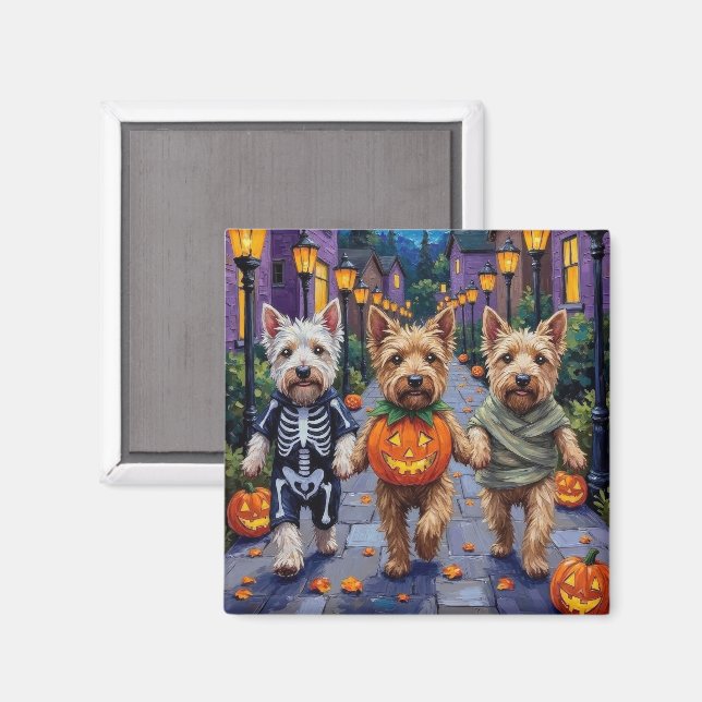 Jogge in Halloween-Kostümen Magnet (Vorderseite/Rückseite)