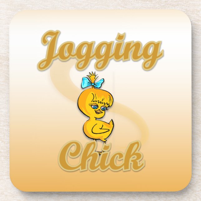 Joggen Chick Getränkeuntersetzer (Vorderseite)