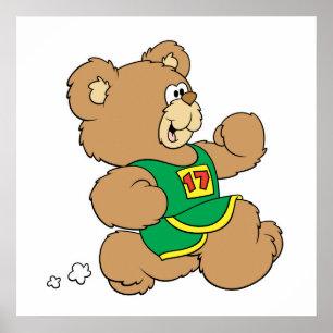 Joggen, der einen Bären läuft Poster