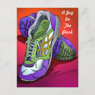 Joggen führt Einladungen in Rot-Orange aus, um zu 