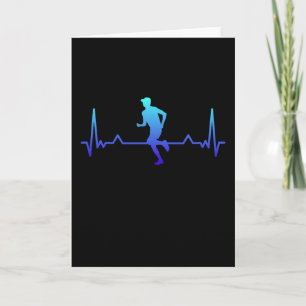 Joggen Heartbeat Funny Running Geschenk Karte
