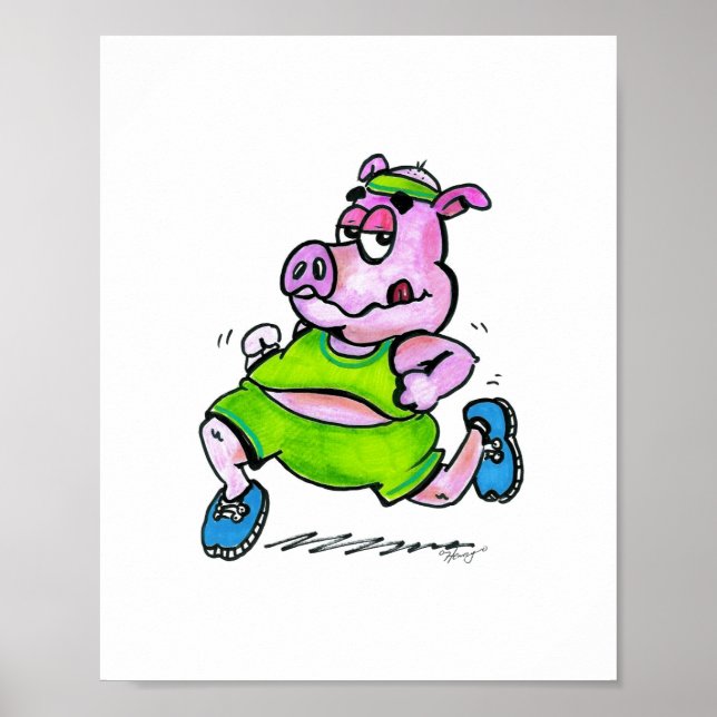 Joggen Pig Poster (Vorne)