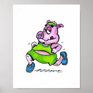 Joggen-Schwein-Plakat Poster