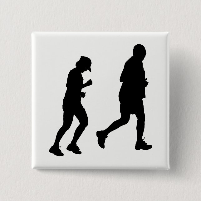 Joggen Silhouette Button (Vorderseite)
