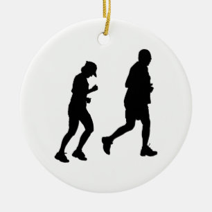 Joggen Silhouette Keramik Ornament