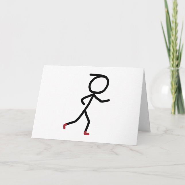 Joggen Stickman Karte (Vorderseite)